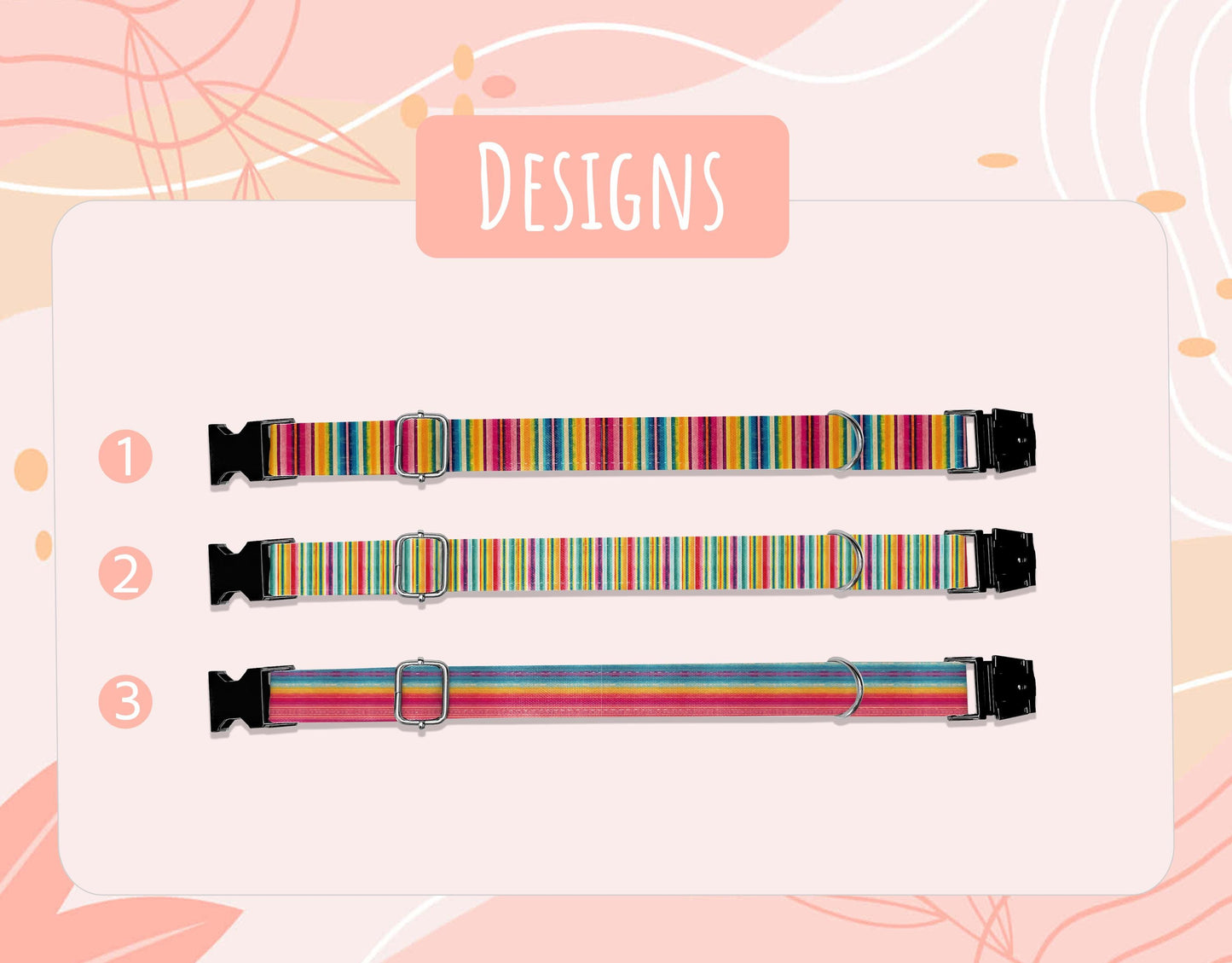 Personalized Boho Dog Collar with Leash: Adjustable Metal Buckle, USA Handmade