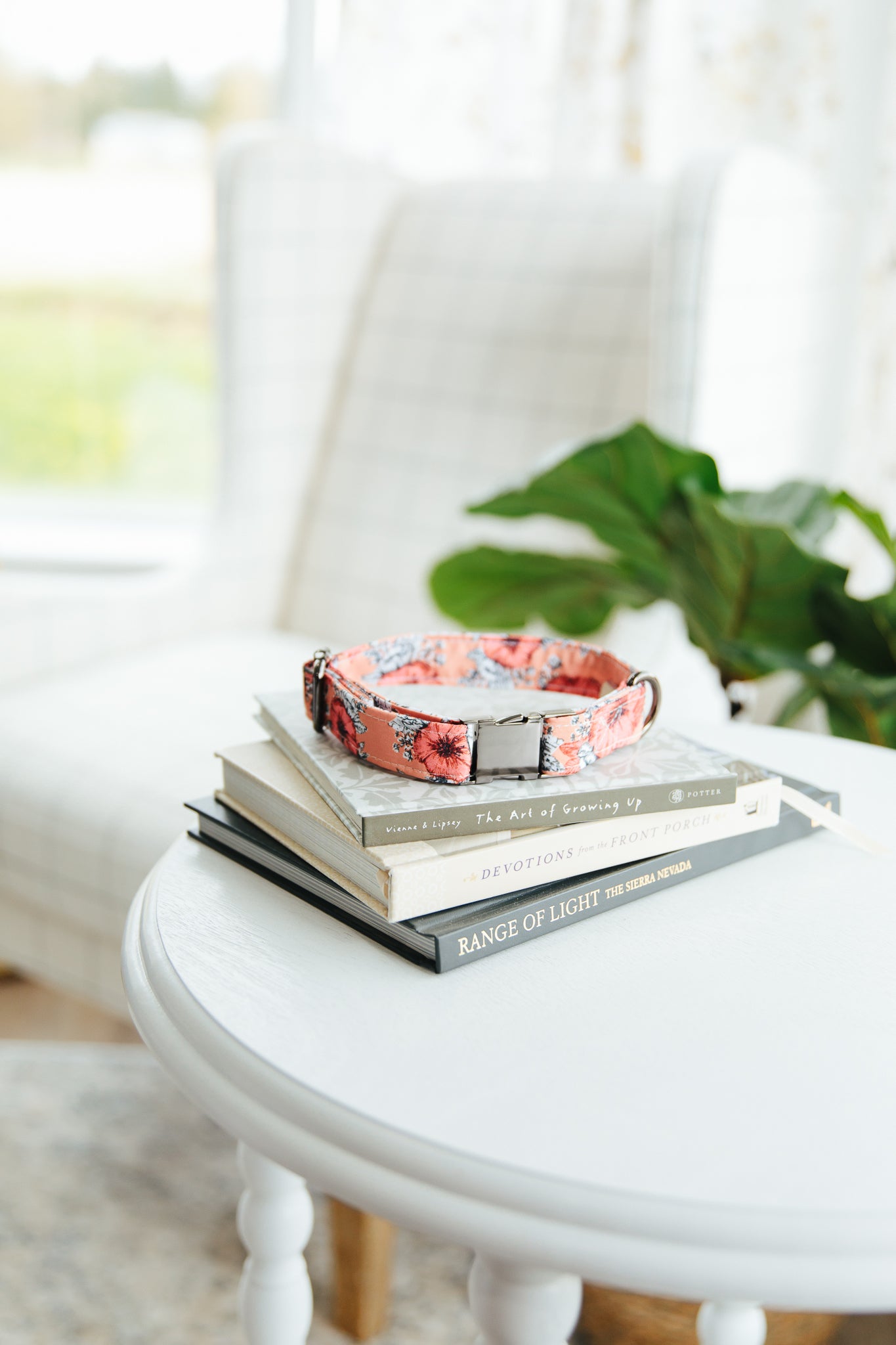 Peach Floral Dog Collar