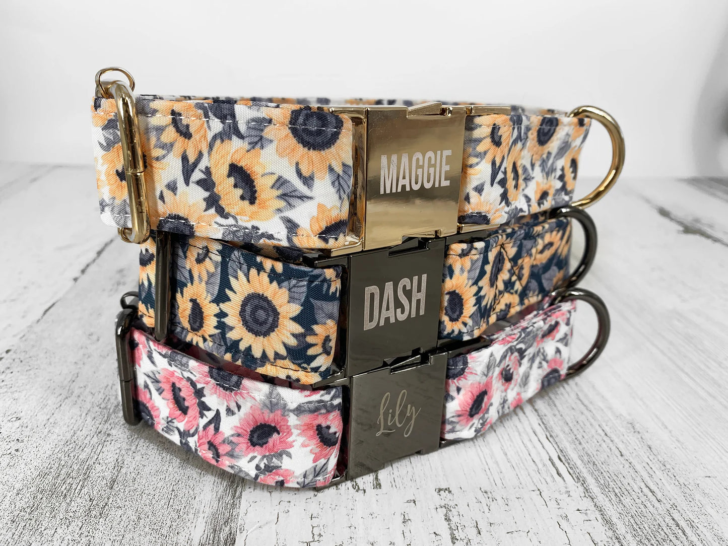 Sunflower Personalized Dog Collar