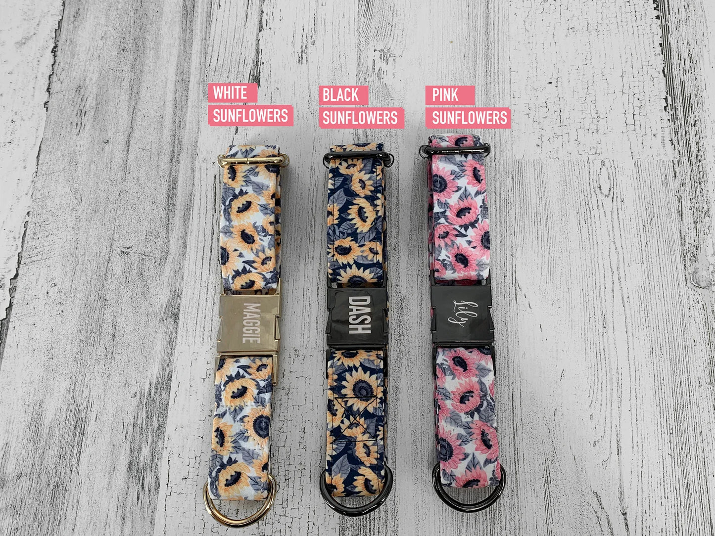 Sunflower Personalized Dog Collar