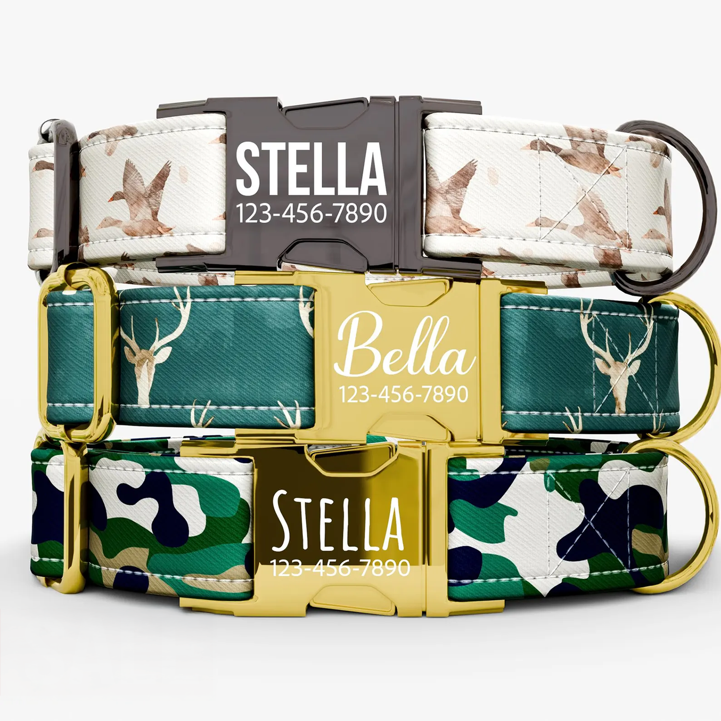 Personalized Duck Print Dog Collar: Hunting Gift, USA Handmade