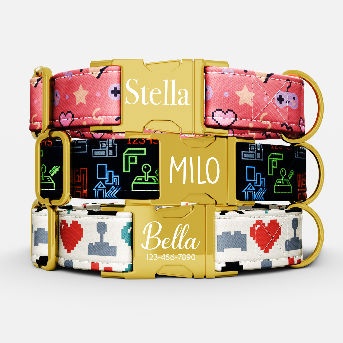 Personalized Video Game Theme Dog Collar with Leash (Copy)