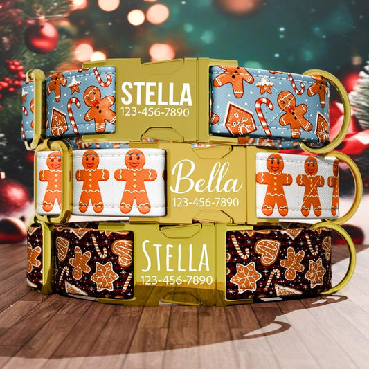 Ginger Bread Dog Collar, Personalized Holiday Collar (Copy)