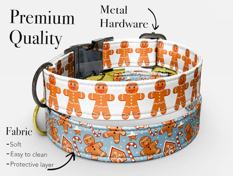 Ginger Bread Dog Collar, Personalized Holiday Collar (Copy)