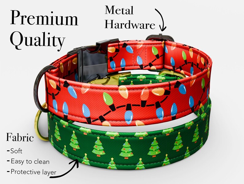 Holiday Theme Dog Collar, Personalized Holiday Collar