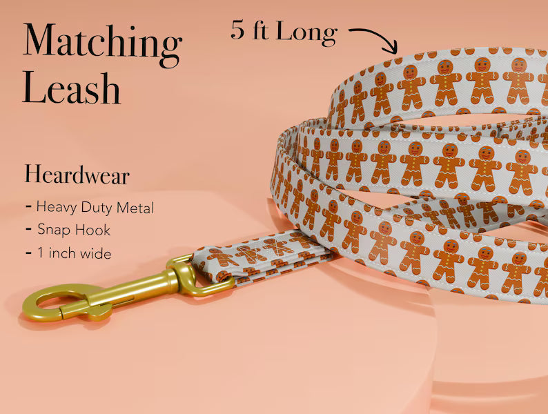 Ginger Bread Dog Collar, Personalized Holiday Collar (Copy)