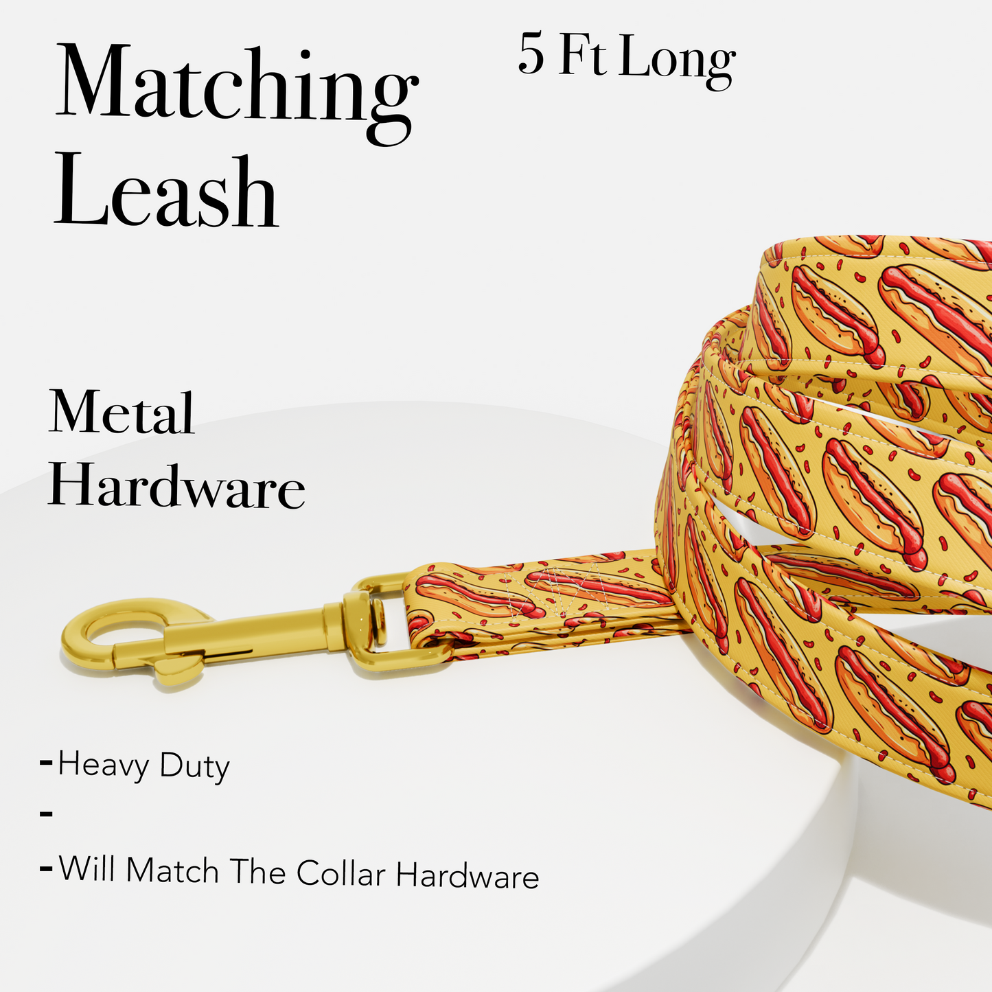 Personalized Fast Food Theme Dog Collar with Leash