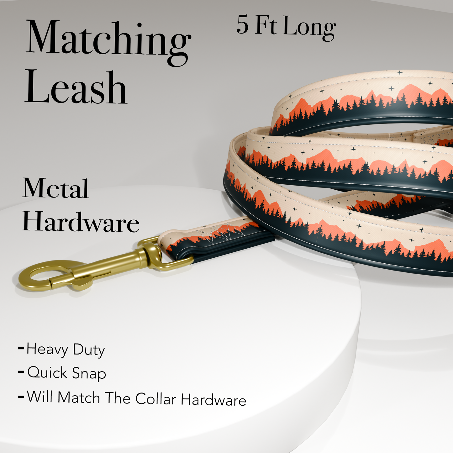 Personalized Mountain Dog Collar: Custom PNW Print, USA Handmade