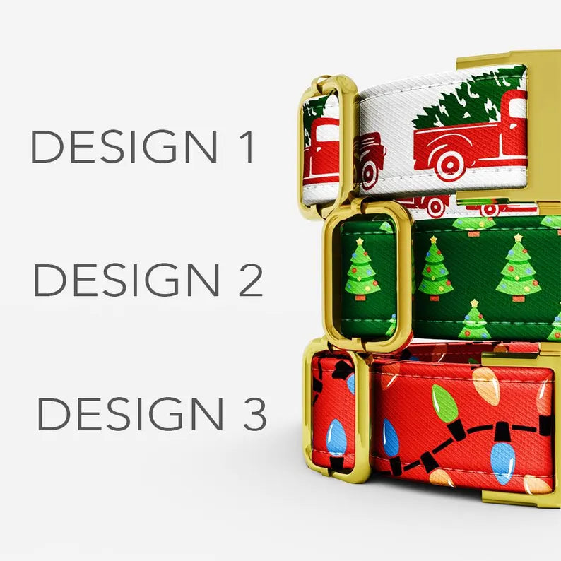 Holiday Theme Dog Collar, Personalized Holiday Collar