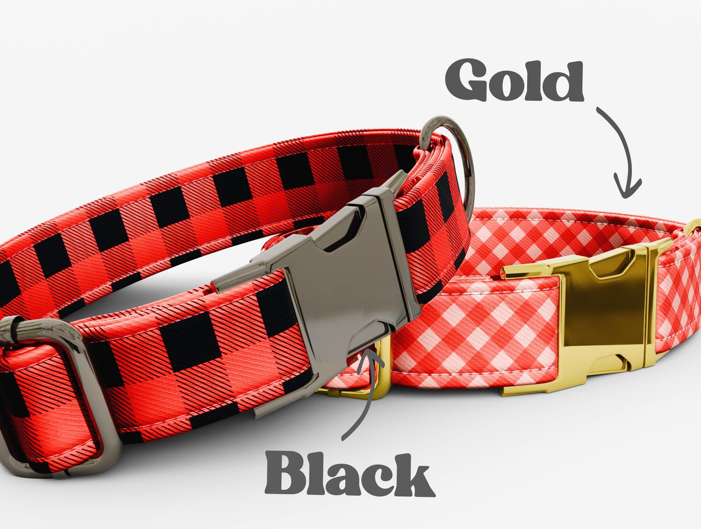 Personalized Plaid Dog Collar: Custom Buffalo Print, Handmade in USA