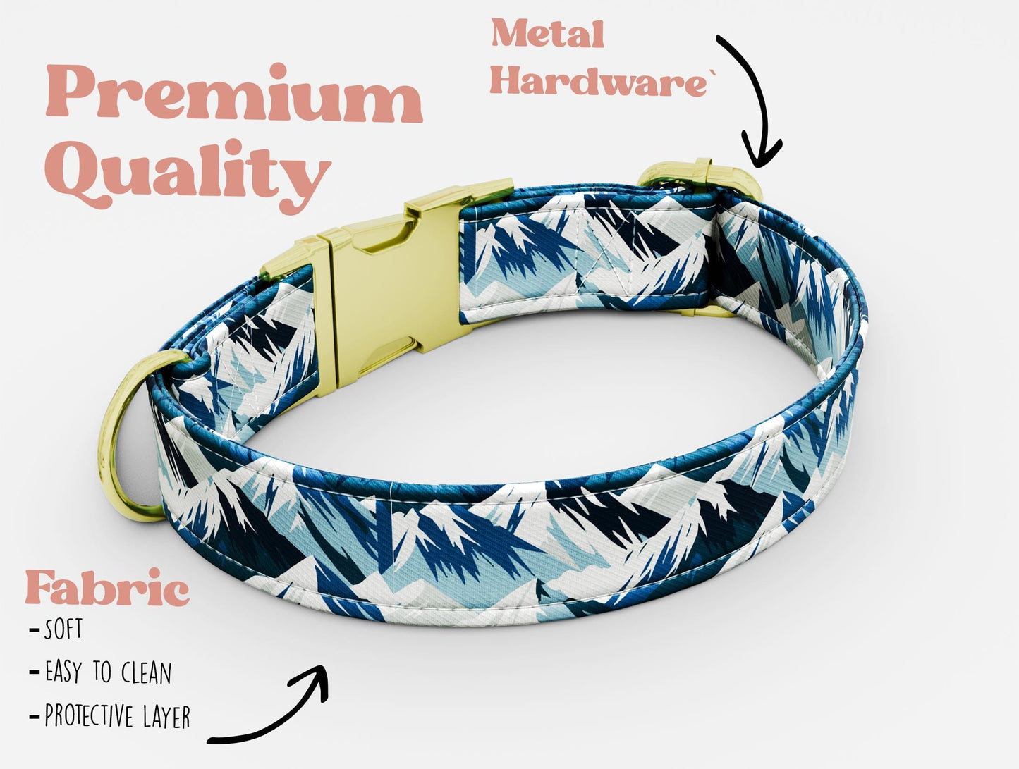 Personalized Topographic Dog Collar: Custom PNW Print, Handmade in USA