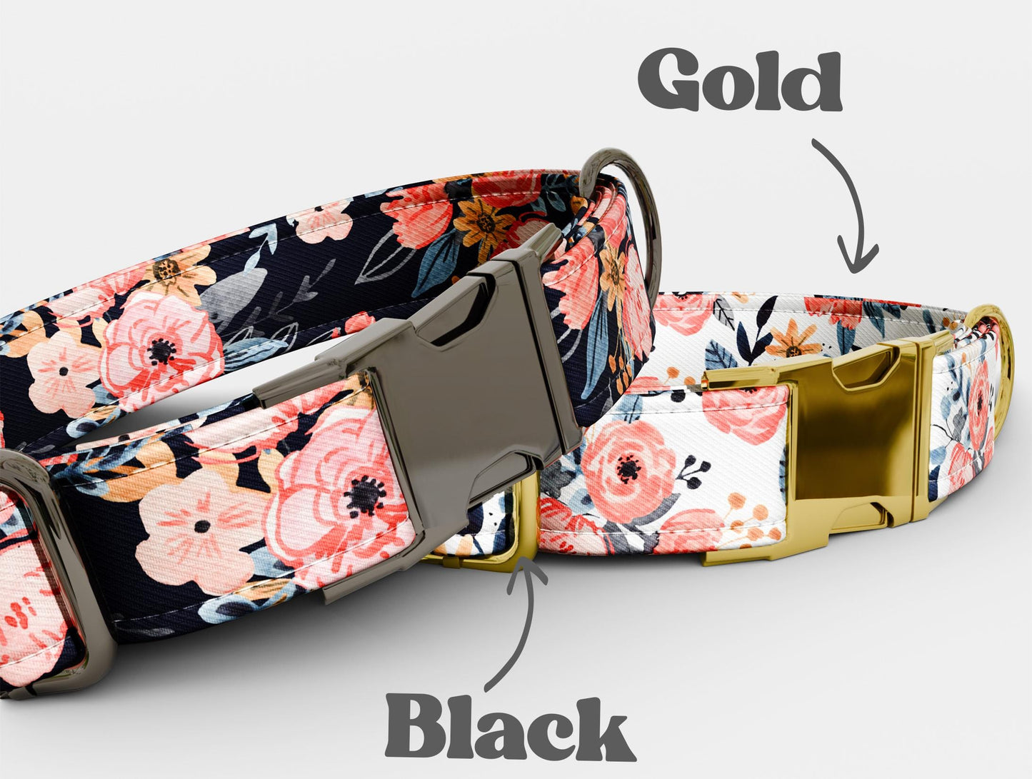 Personalized Floral Dog Collar with Leash: Handmade Adjustable Pet Collar