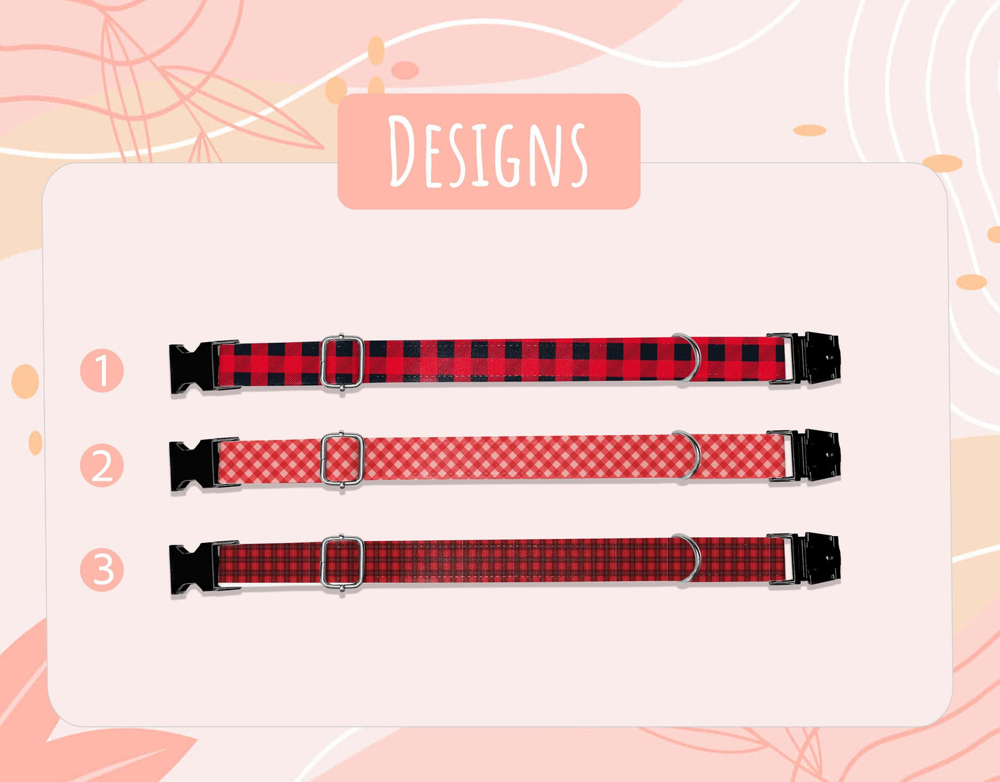 Personalized Plaid Dog Collar: Custom Buffalo Print, Handmade in USA