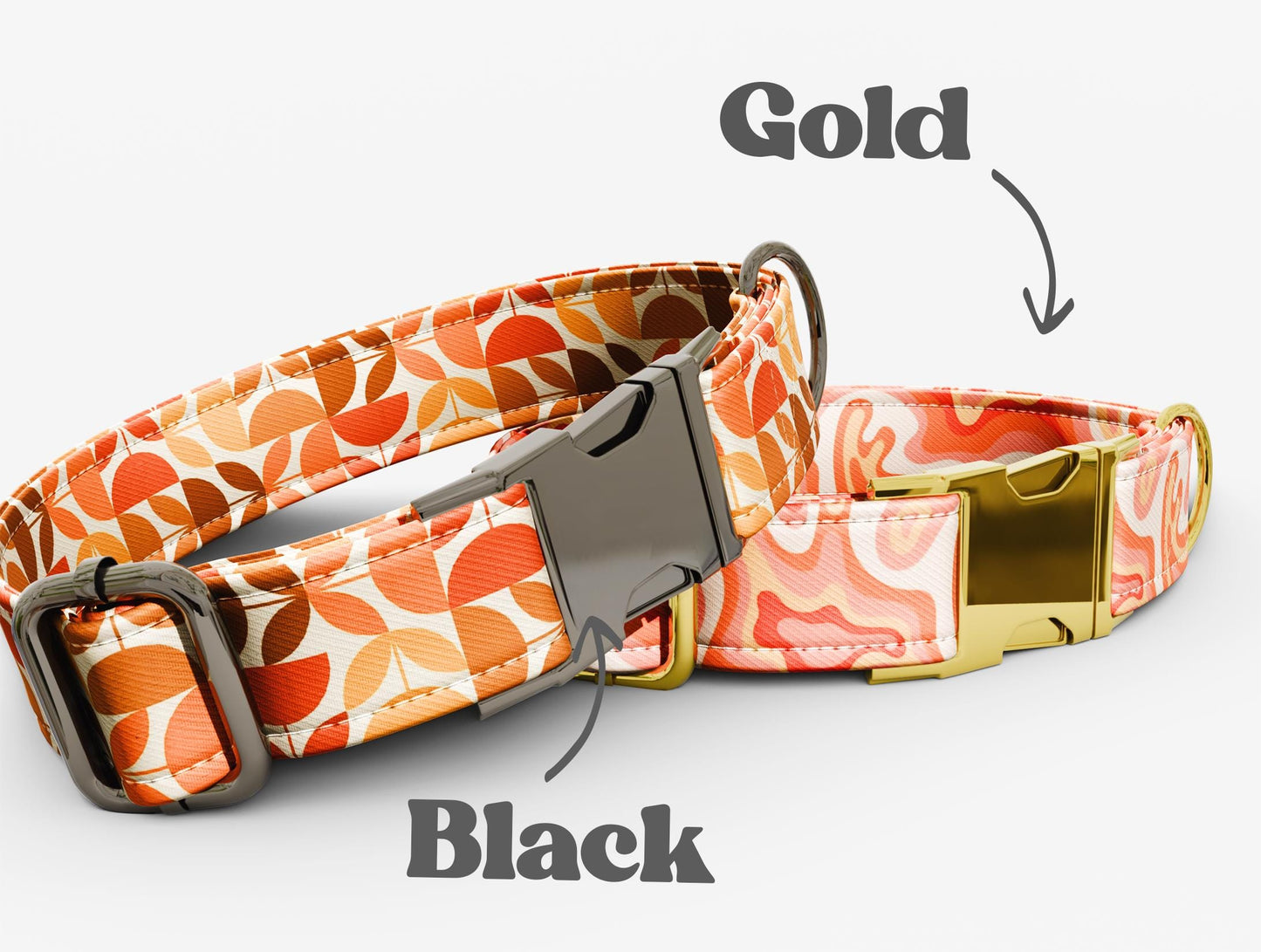 Personalized 70s Style Dog Collar, Custom with Name Groovy Dog Collars BBP-08