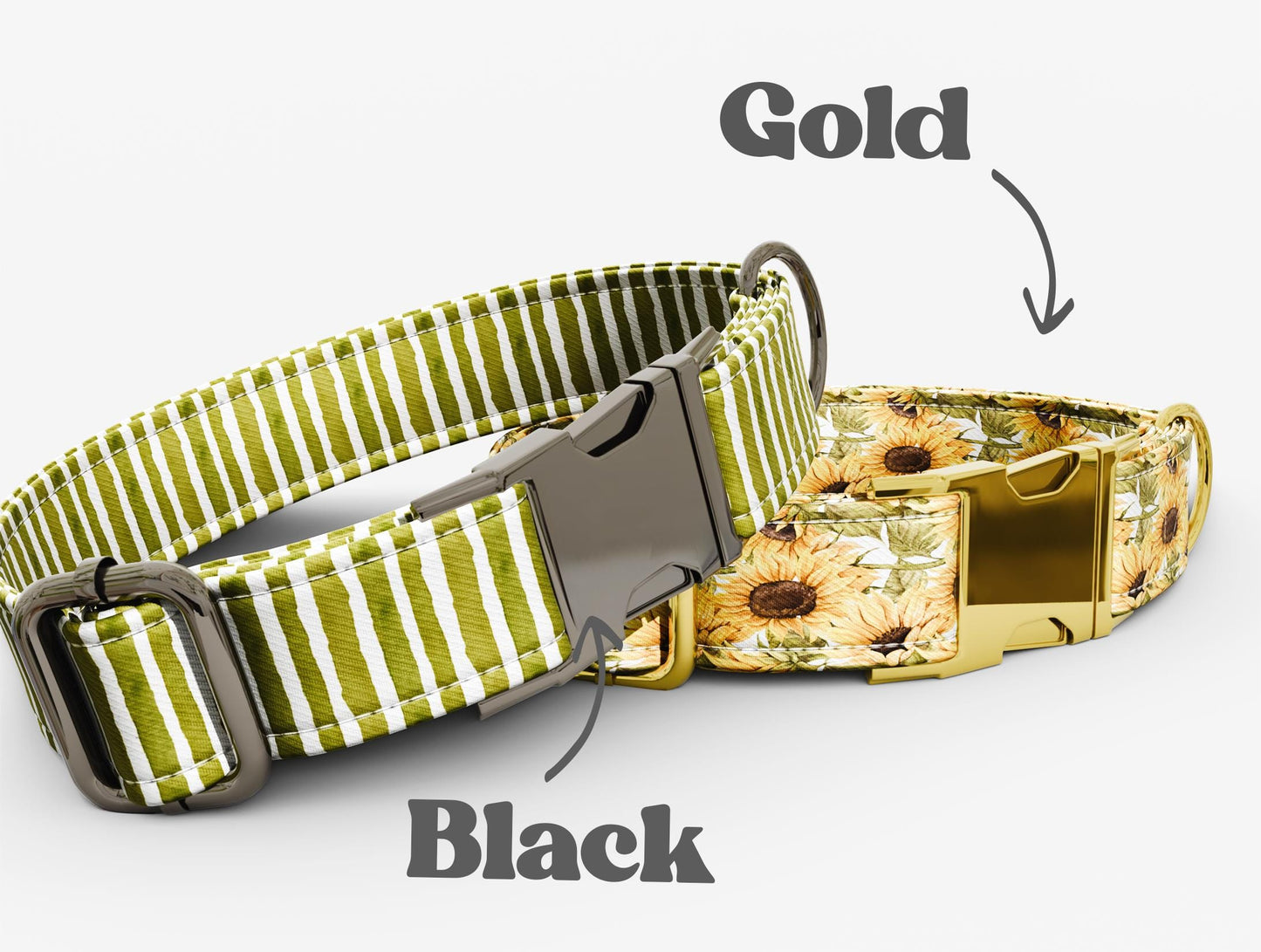 Personalized Sunflower Dog Collar: Teal Autumn Theme, Metal Buckle, USA Handmade