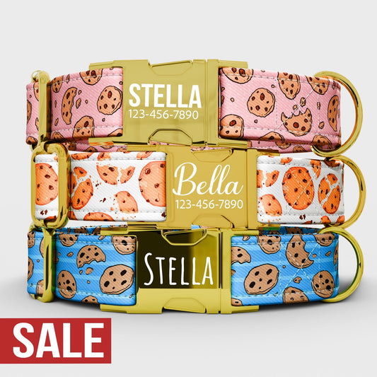 Personalized Cookie Dog Collar with Leash: Handmade Adjustable Fit