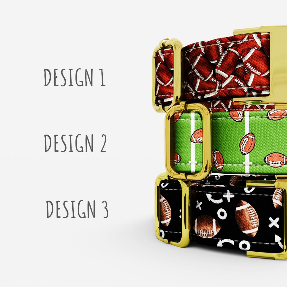 Personalized Football Dog Collar with Leash: Sports Theme, USA Handmade