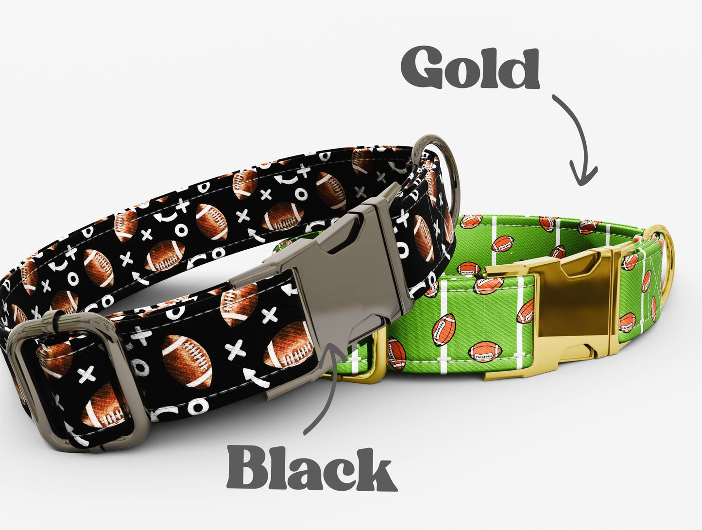 Personalized Football Dog Collar with Leash: Sports Theme, USA Handmade