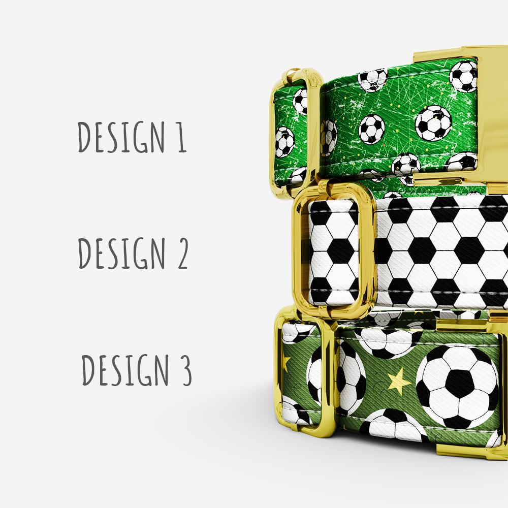 Personalized Soccer Dog Collar with Leash: Handmade Water Repellent Fabric