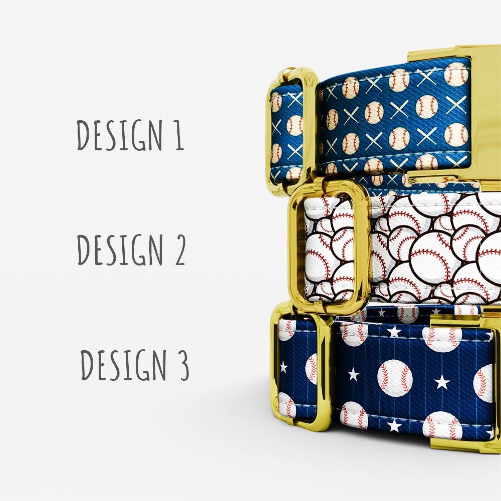 Personalized Baseball Dog Collar with Leash: USA Handmade Sports Collar