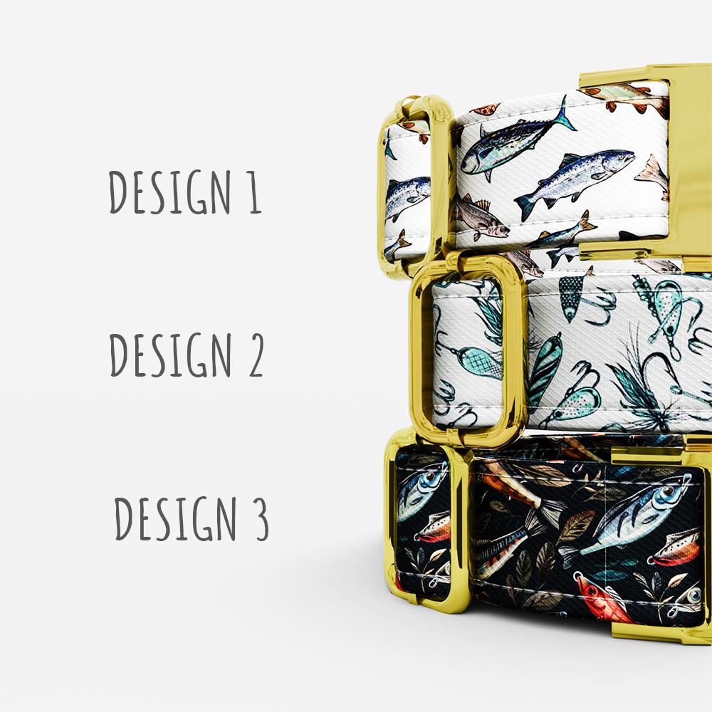 Personalized Fishing Dog Collar with Leash: USA Handmade, Adjustable