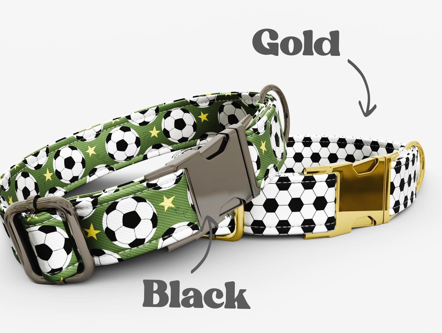 Personalized Soccer Dog Collar with Leash: Handmade Water Repellent Fabric