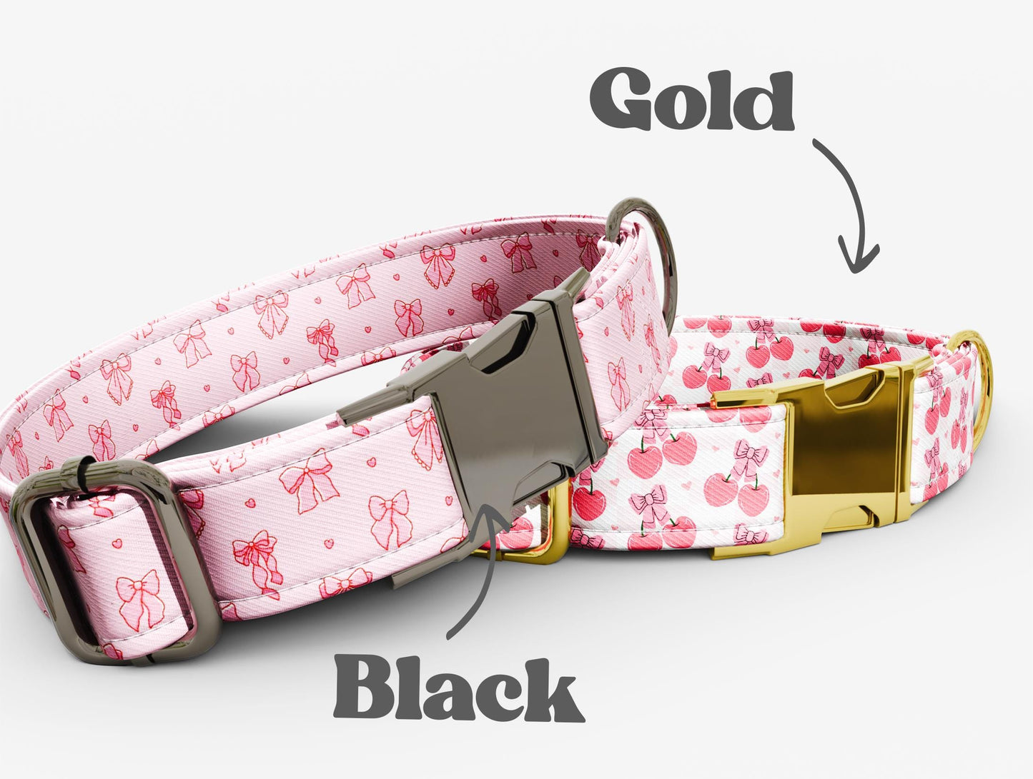 Personalized Pink Bow Dog Collar with Leash: Girly Blush Style, USA Handmade