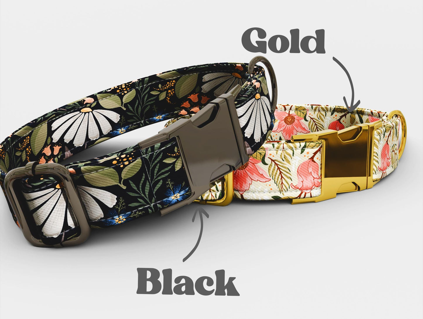 Whimsical Floral Dog Collar with Leash: Adjustable Boho Farmhouse Style