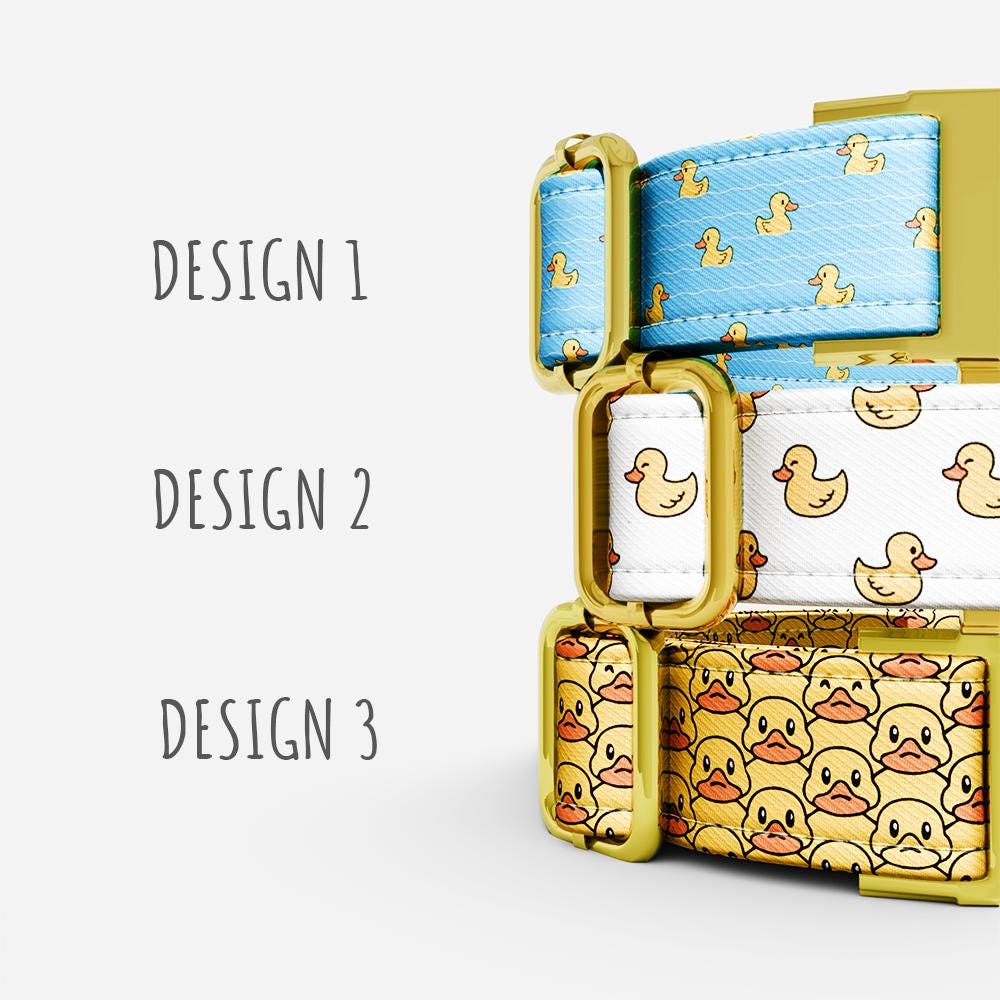 Rubber Ducky Dog Collar with Leash: Playful Kids Theme, Adjustable, Handmade