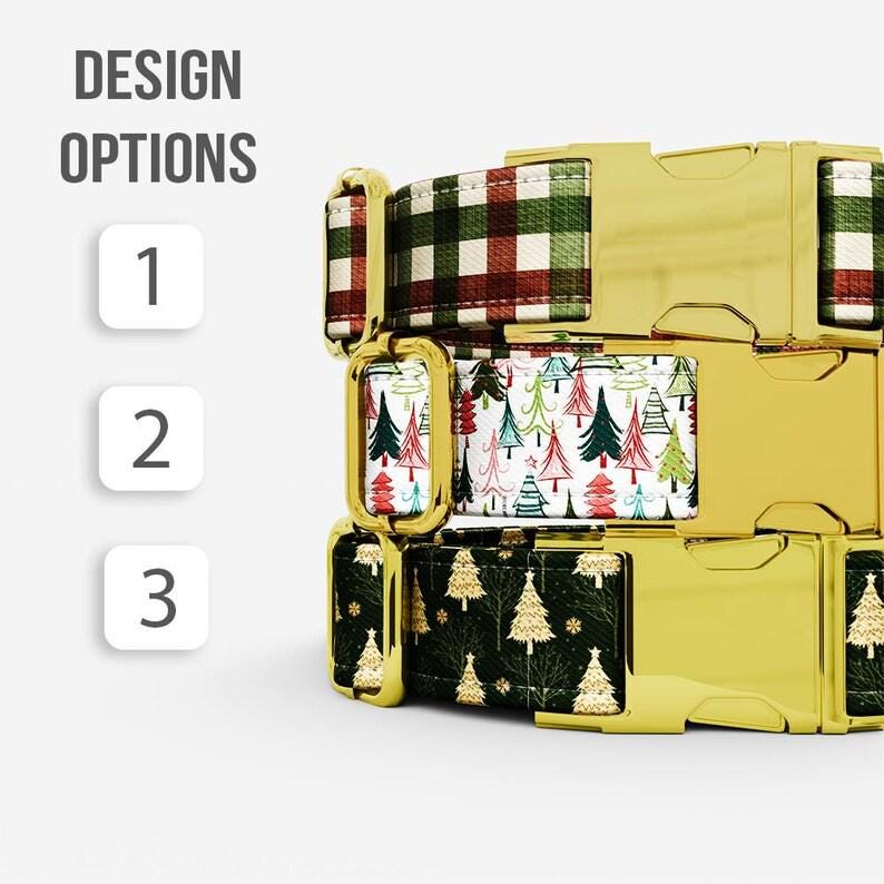 Christmas Plaid Dog Collar with Leash: Personalized Holiday Theme