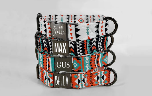 Orange Boho Dog Collar